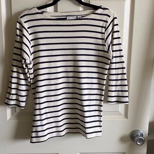 L.L. Bean Sailor Boatneck Striped Top - Medium
